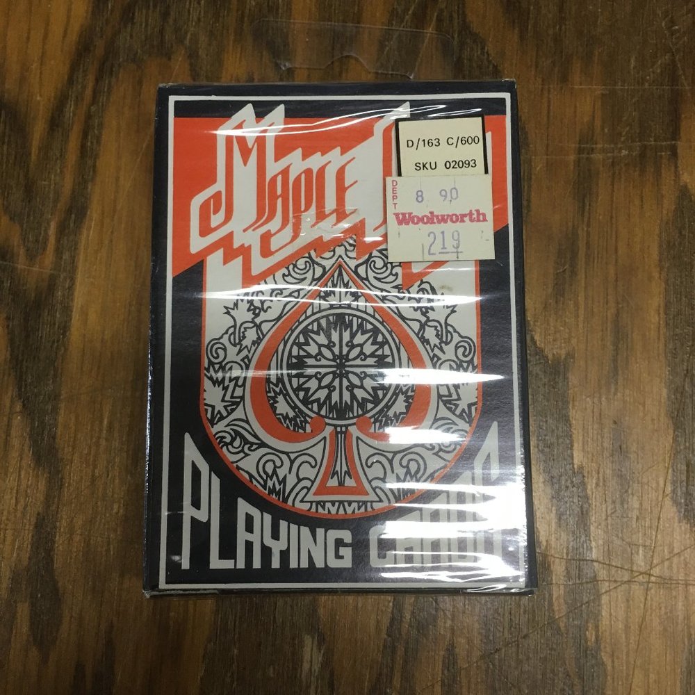 Vintage maple leaf playing cards still in original packaging